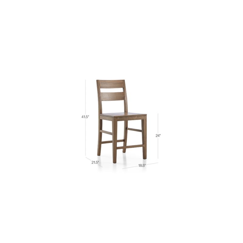Basque 24" Light Brown Solid Wood Counter Stool