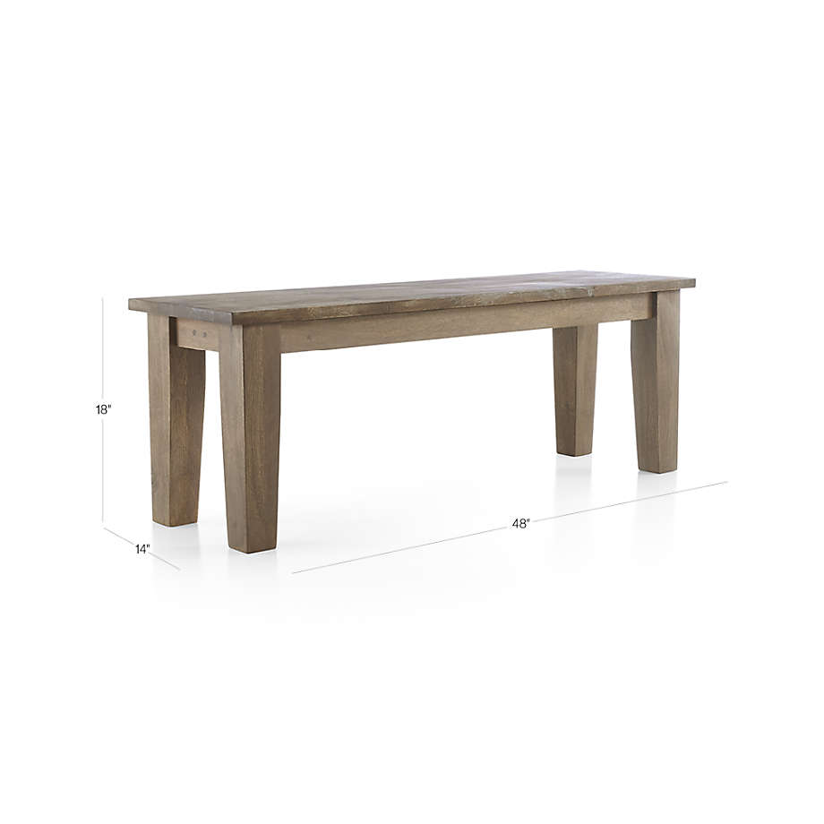 Basque 48" Light Brown Wood Bench with Natural Cushion + Reviews ...