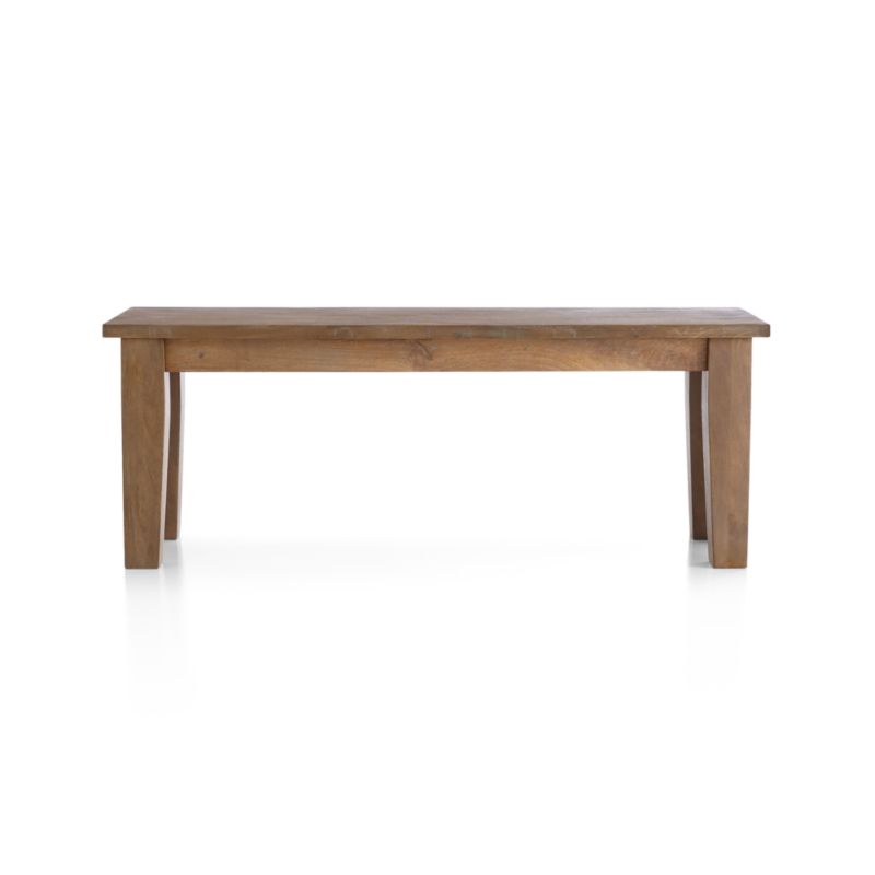 Basque 48" Light Brown Wood Bench with Natural Cushion