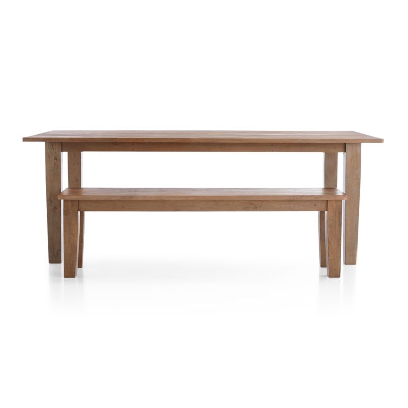 Basque 82"-118" Weathered Light Brown Solid Wood Extendable Dining Table - image 14 of 15