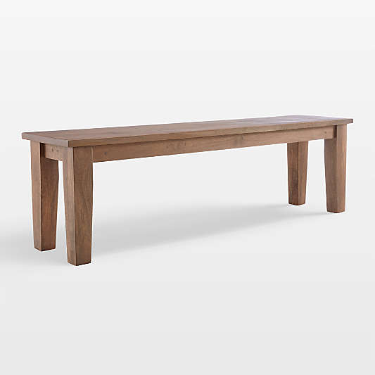 Basque 62" Light Brown Solid Wood Dining Bench