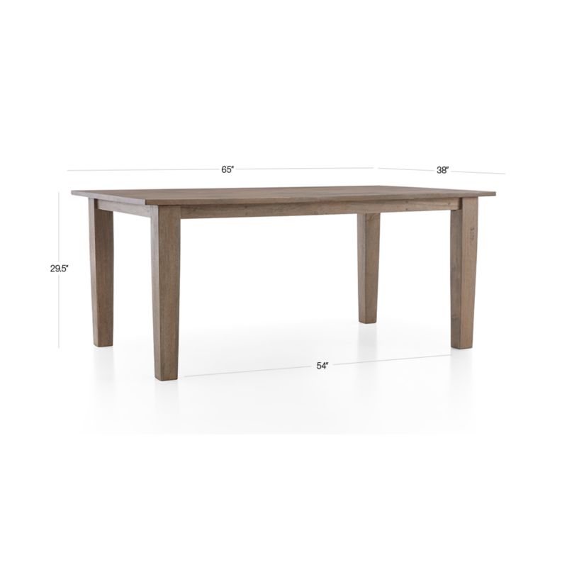 Basque 65" Weathered Light Brown Solid Wood Dining Table