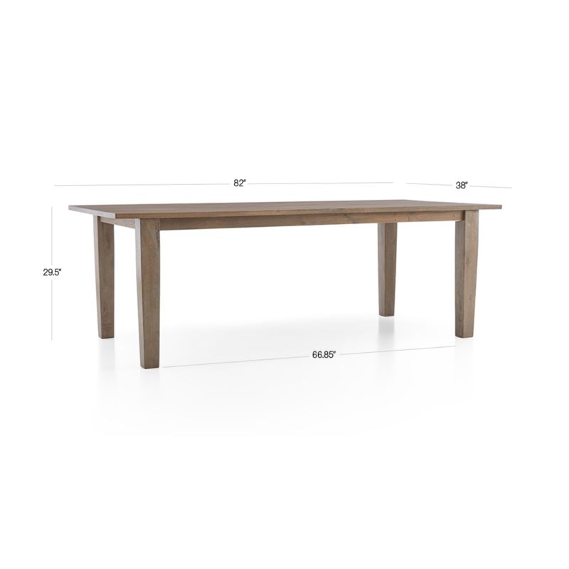 View Basque 82" Weathered Light Brown Solid Wood Dining Table - image 3 of 13