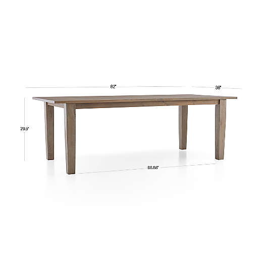 Basque 82" Weathered Light Brown Solid Wood Dining Table