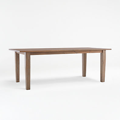 View Basque 82" Weathered Light Brown Solid Wood Dining Table details