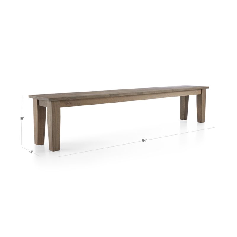 Basque 84" Light Brown Solid Wood Dining Bench
