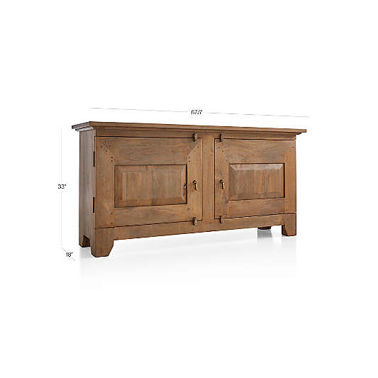 Basque Weathered Light Brown Solid Wood Buffet