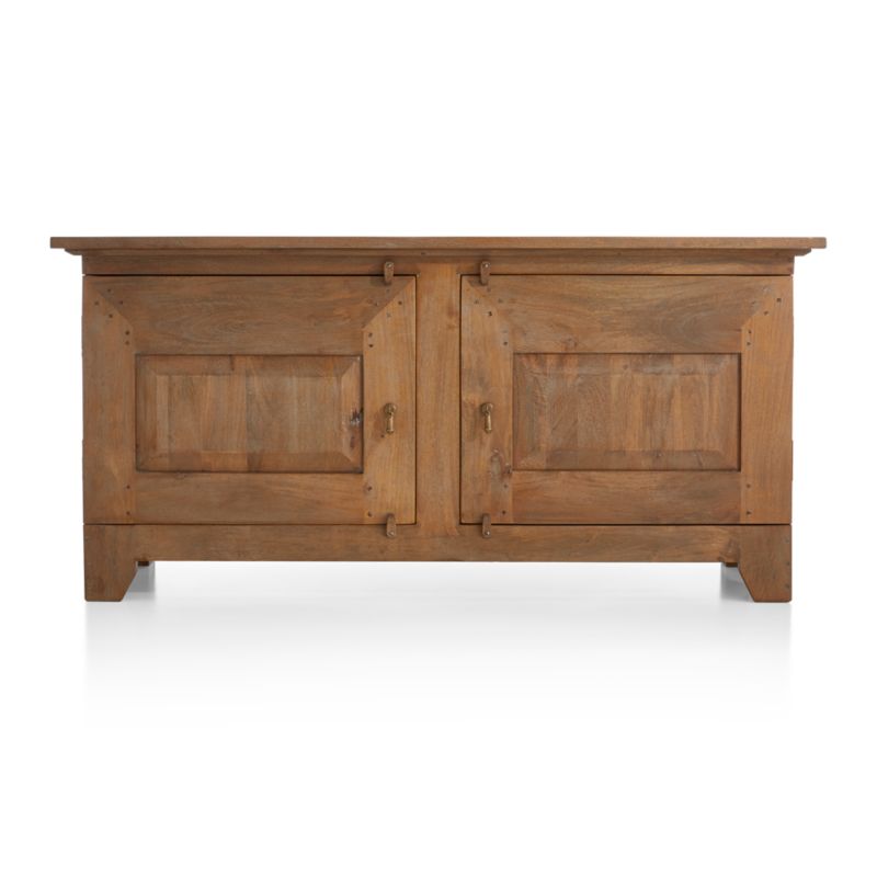 Basque Weathered Light Brown Solid Wood Buffet