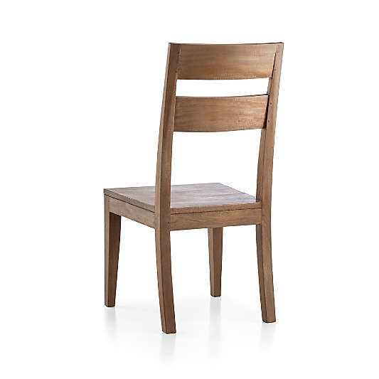 Basque Light Brown Wood Dining Chair with Navy Cushion