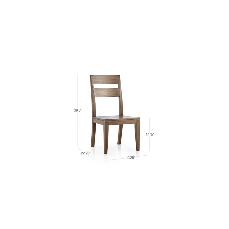 Basque Light Brown Solid Wood Side Chair, Set of 4