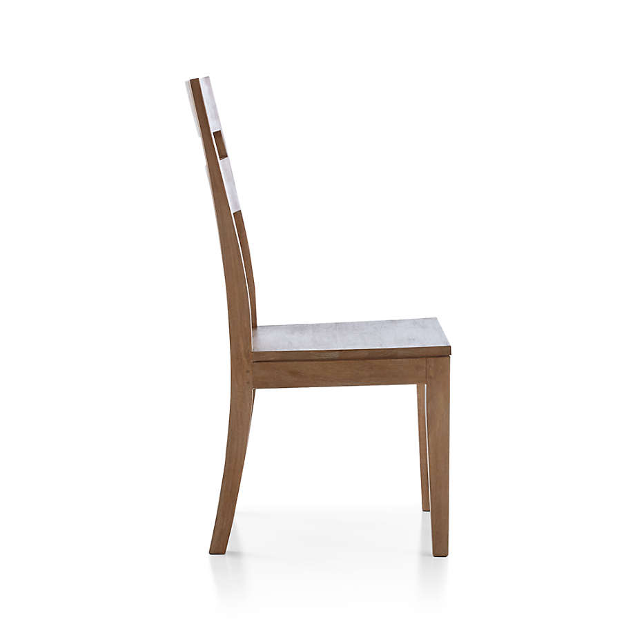 Basque Light Brown Wood Side Chair with Camel Cushion