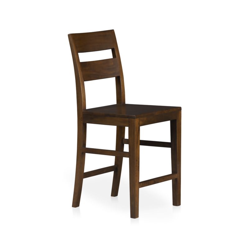 Basque Honey Wood Counter Stool with Camel Cushion