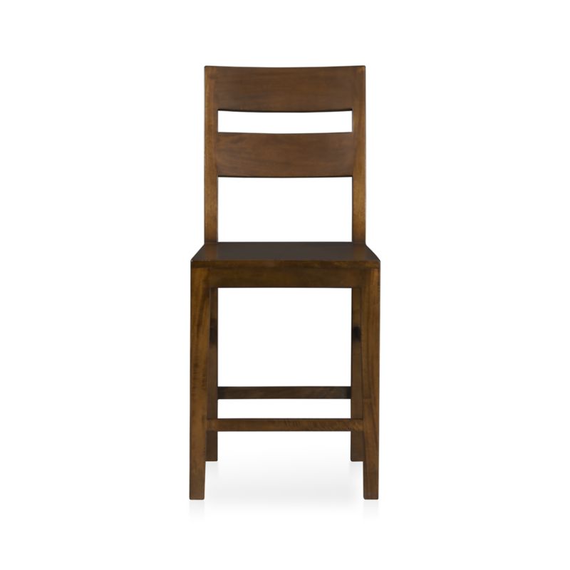 Basque Honey Wood Counter Stool with Camel Cushion