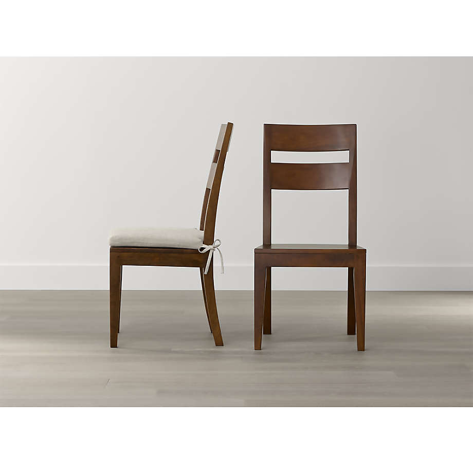 Basque Honey Wood Dining Chair And, Crate And Barrel Dining Room Chair Cushions