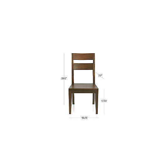 Basque Light Brown Wood Side Chair with Navy Cushion