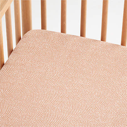 Batik Clay Organic Cotton Baby Crib Fitted Sheet by Leanne Ford