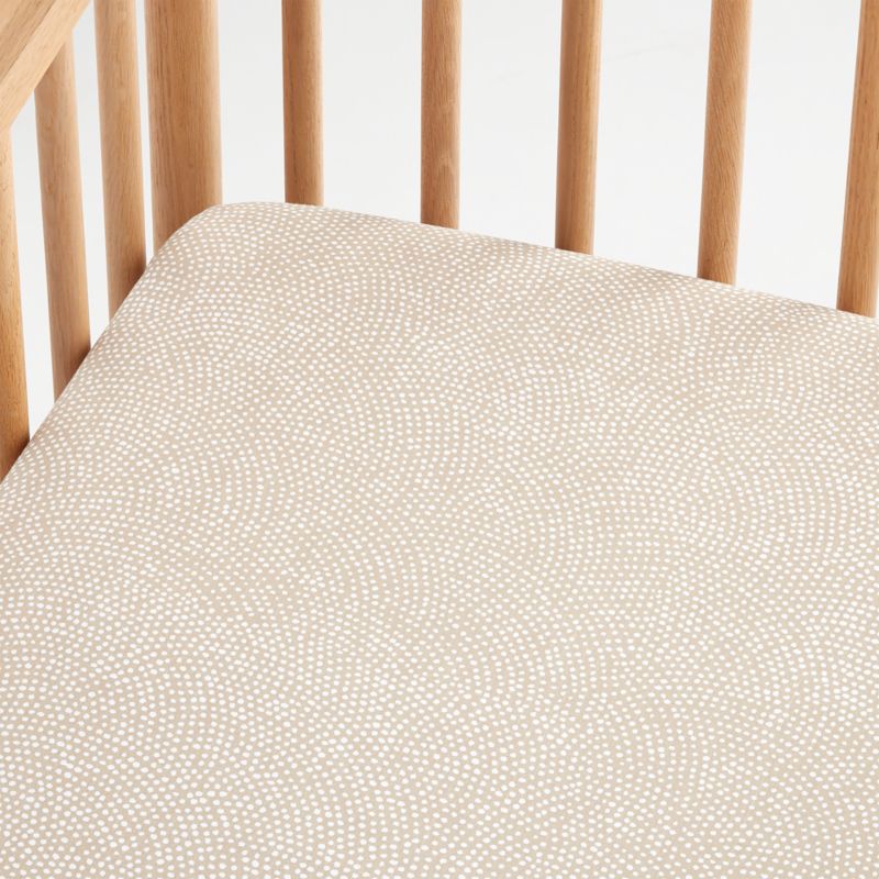Frenchie Natural Taupe Organic Cotton Baby Crib Fitted Sheet by Leanne Ford
