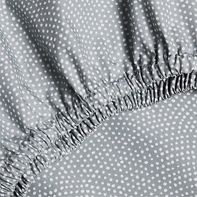 View Batik Mist Blue Organic Cotton Baby Crib Fitted Sheet by Leanne Ford details