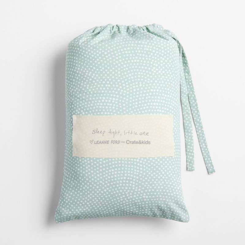 Batik Verte Green 100% Organic Cotton Baby Fitted Crib Sheet by Leanne Ford - image 4 of 11