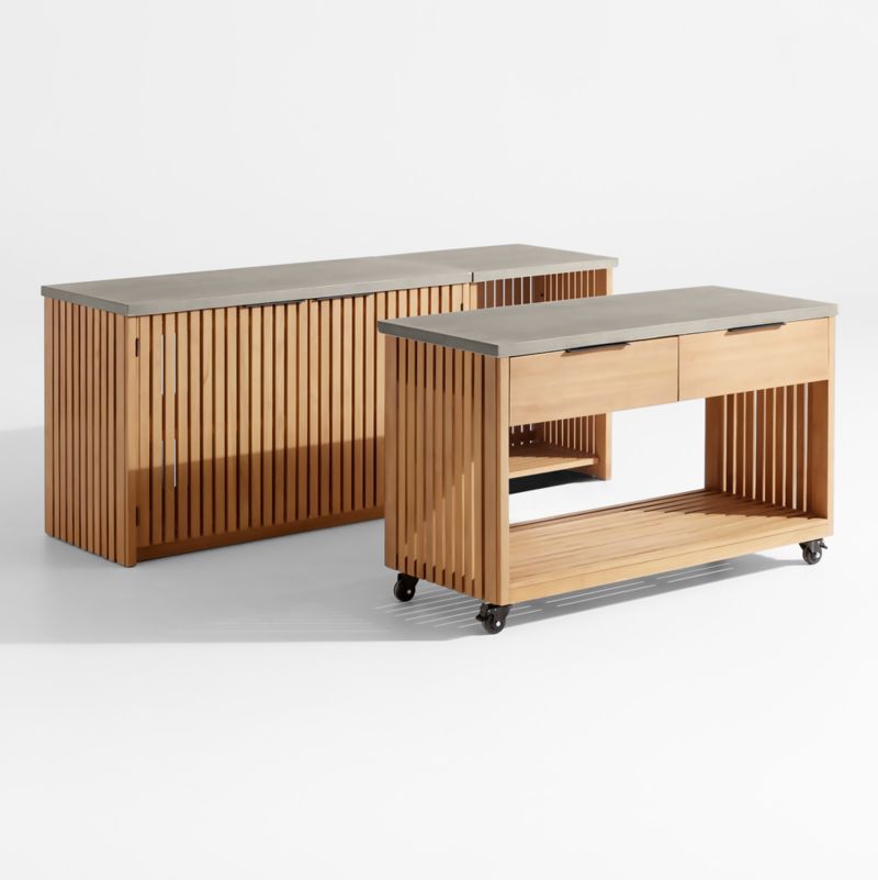 Batten 2-Piece Teak Outdoor Kitchen Set with Island - image 5 of 9