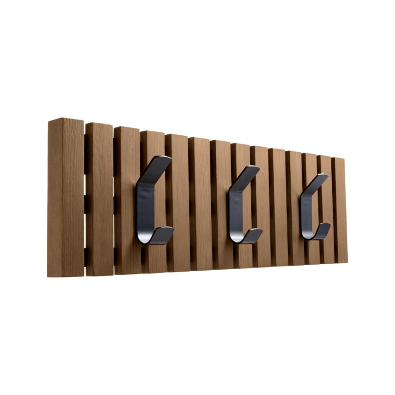 Batten Brown Oak Mini Wall-Mounted Coat Rack - image 6 of 9