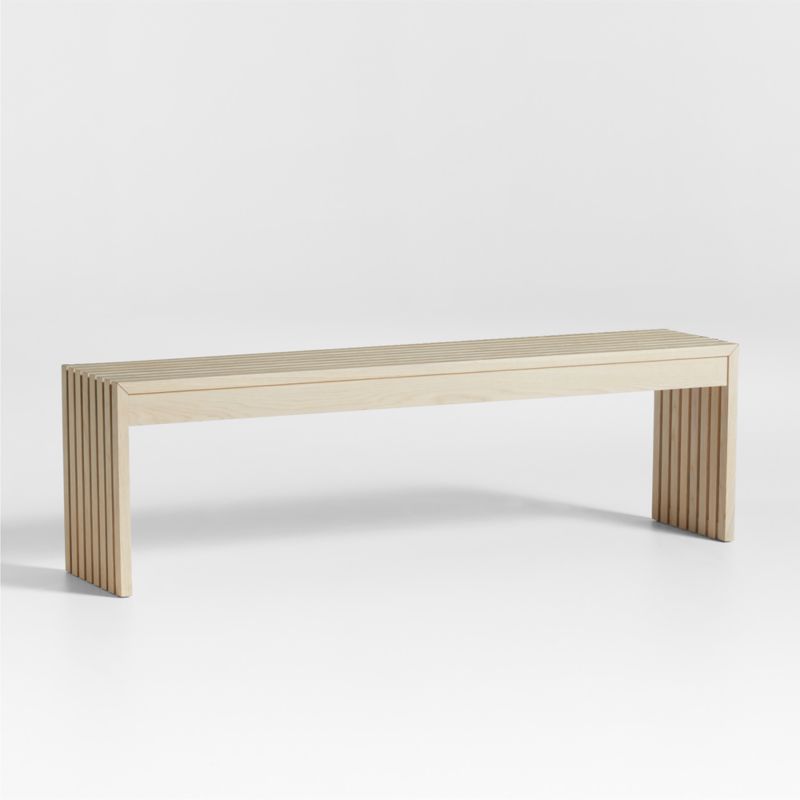 Batten 60" White Oak Wood Bench - image 3 of 6