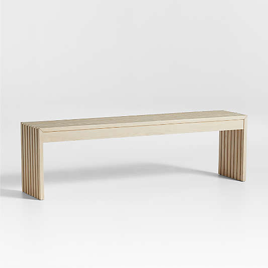 Batten 60" White Oak Wood Bench