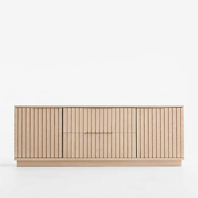 Batten 72" White Oak Storage Media Console