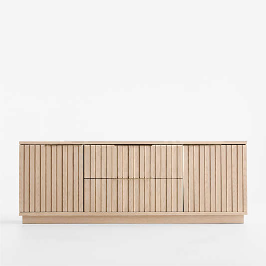 Batten 72" White Oak Storage Media Console