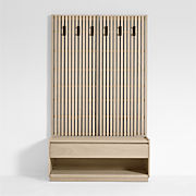 Batten White Oak Storage Bench and Panel Set