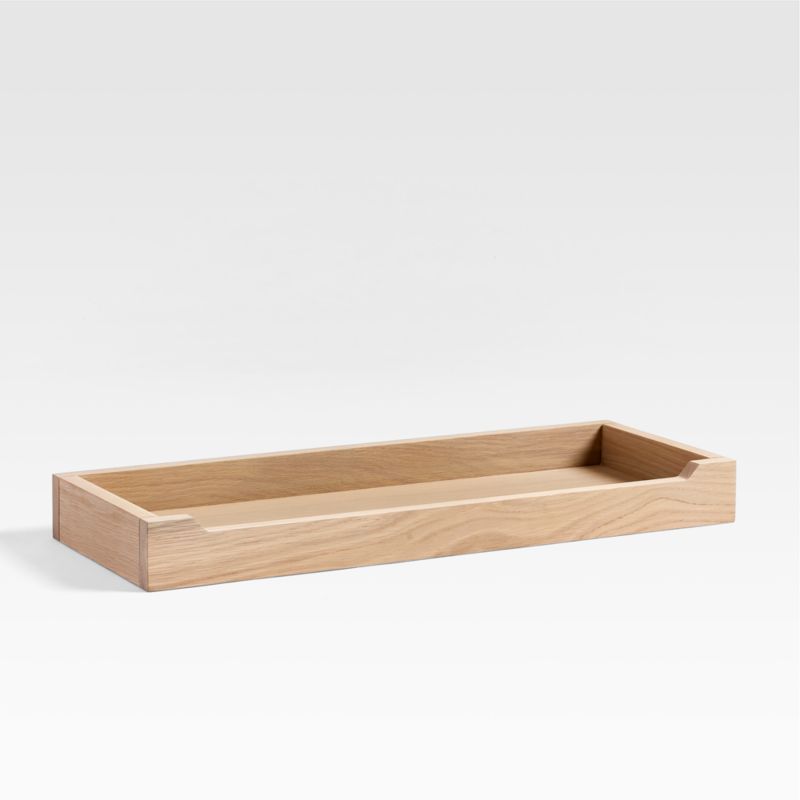 Batten Flat White Oak Wall Shelf | Crate & Barrel