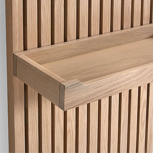 Batten Flat White Oak Wall Shelf