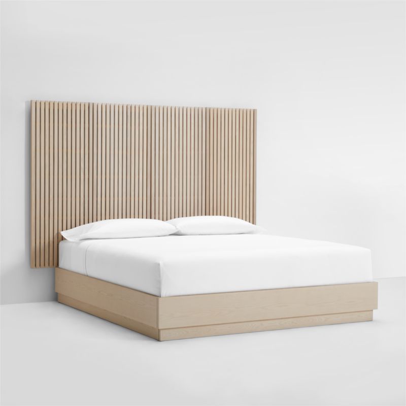 Batten White Oak King Plinth-Base Bed and Panels - image 2 of 7