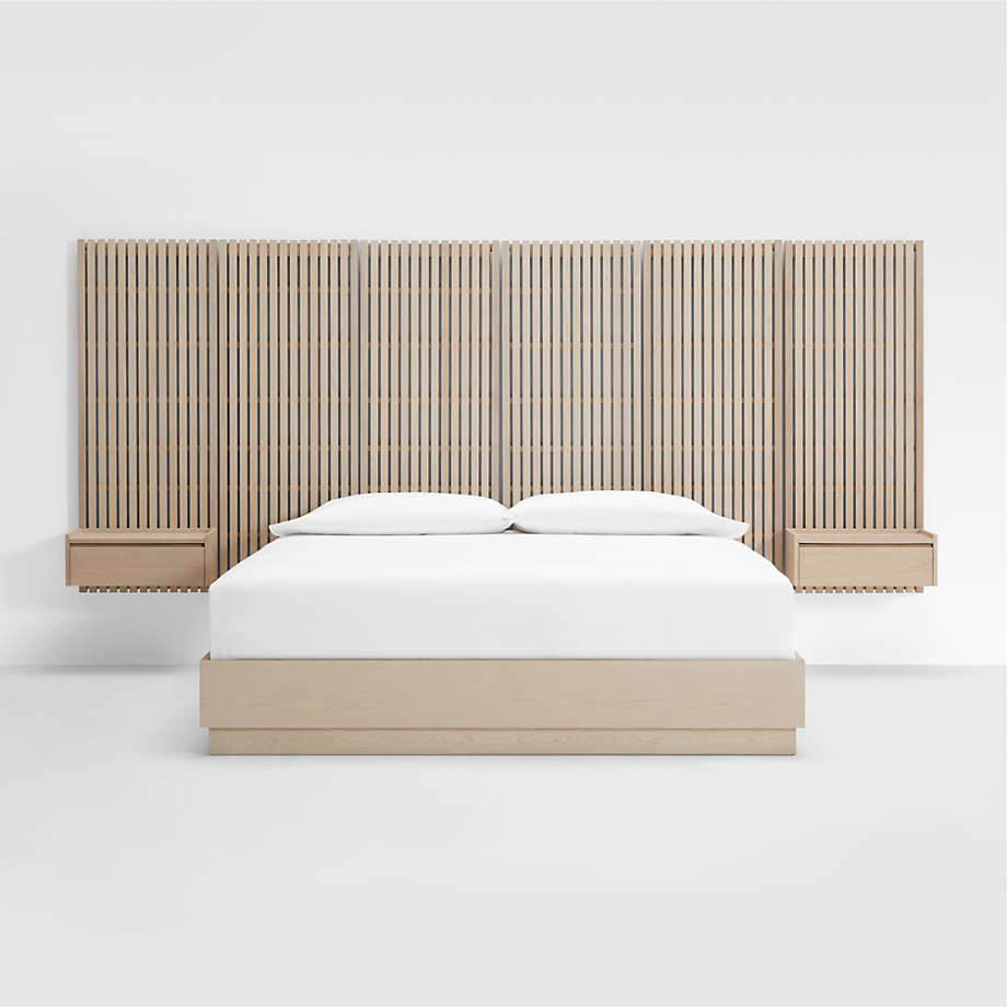 Batten White Oak King PlinthBase Bed, Panels and Nightstands + Reviews