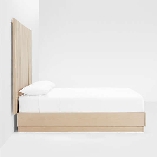 Batten White Oak King Plinth-Base Bed and Panels