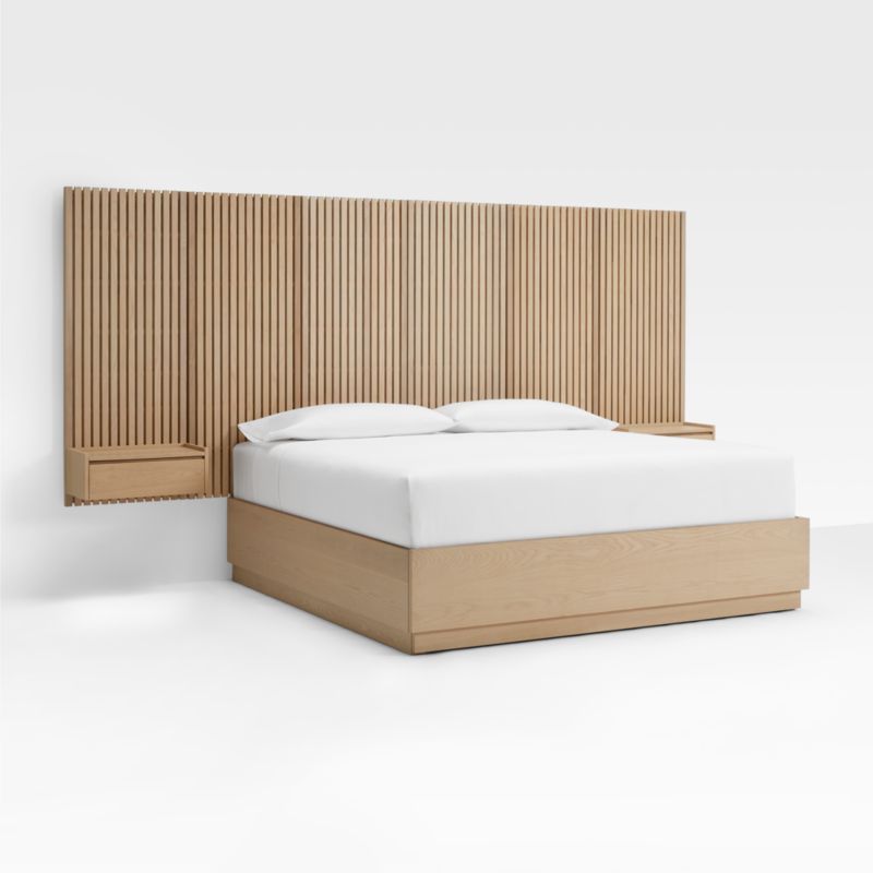 Batten White Oak King Plinth-Base Storage Bed, Panels and Nightstands - image 3 of 12