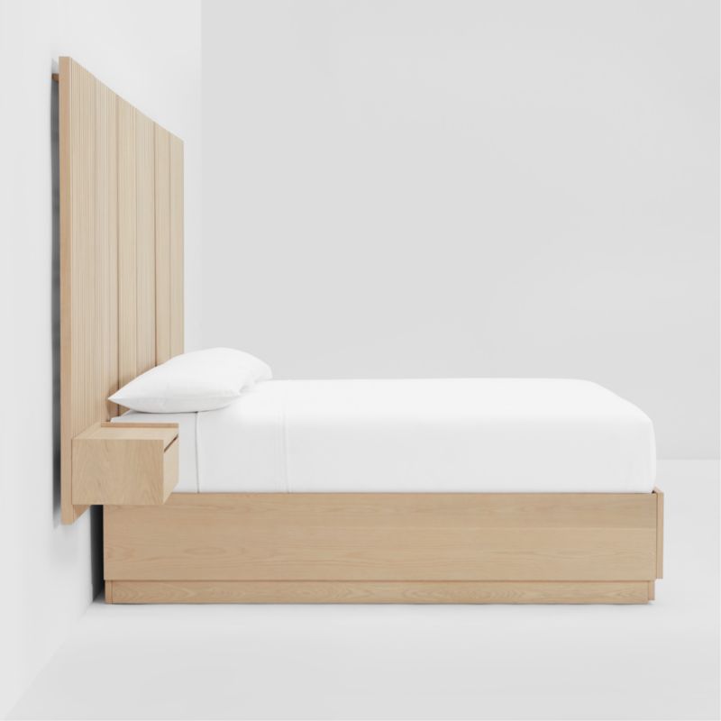 Batten White Oak King Plinth-Base Storage Bed, Panels and Nightstands - image 4 of 12