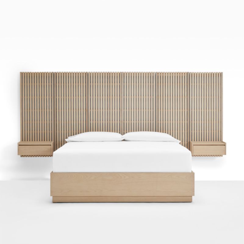 Batten White Oak King Plinth-Base Storage Bed, Panels and Nightstands - image 0 of 12