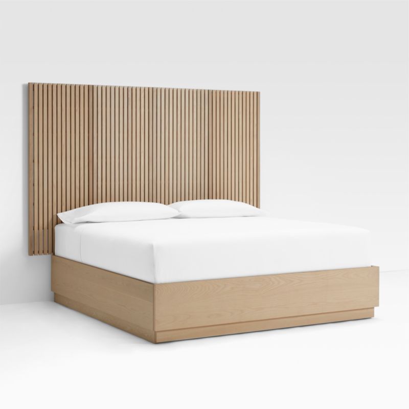 Batten White Oak King Plinth-Base Storage Bed and Panels - image 3 of 10