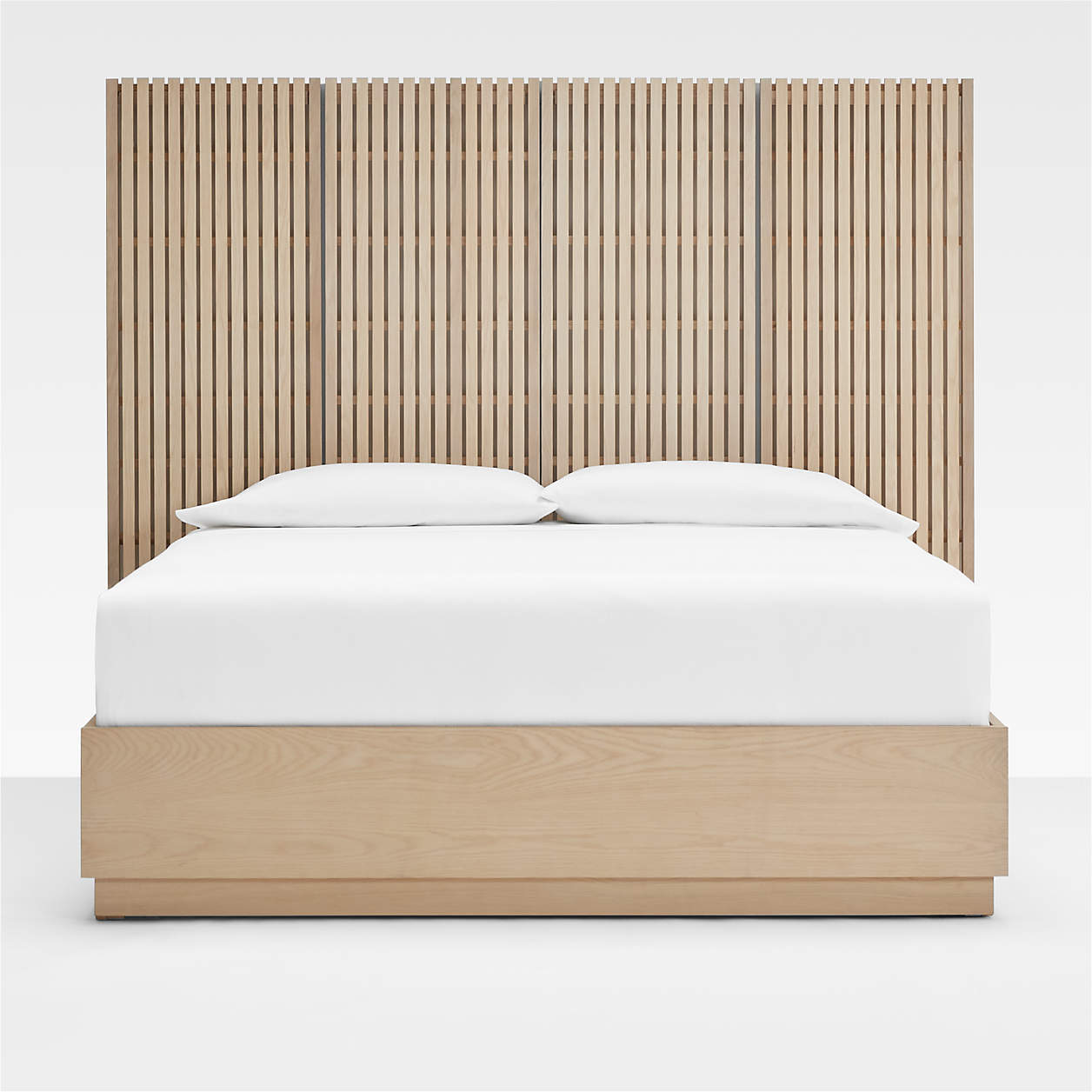 Batten White Oak King PlinthBase Storage Bed and Panels Crate & Barrel