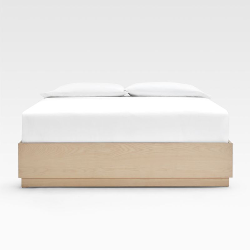 Batten White Oak King Plinth-Base Storage Bed | Crate & Barrel