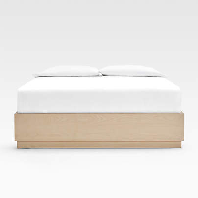 Batten White Oak King Plinth-Base Storage Bed