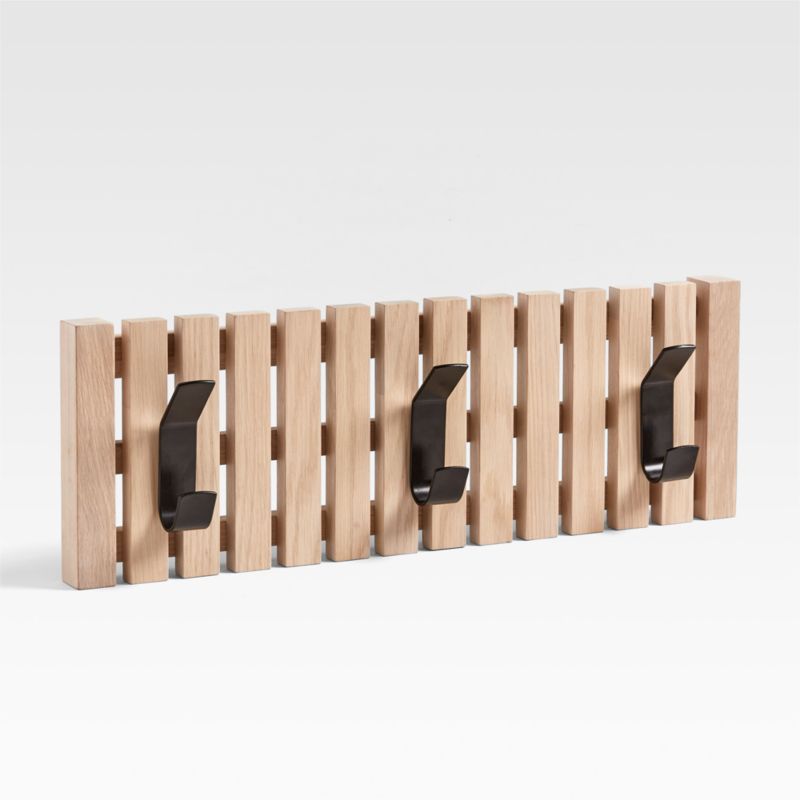 Batten White Oak Mini Wall-Mounted Coat Rack - image 4 of 5