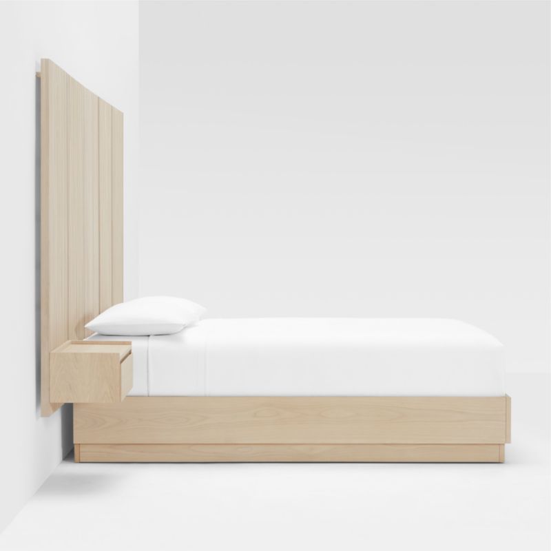 Batten Oak Queen Plinth-Base Bed