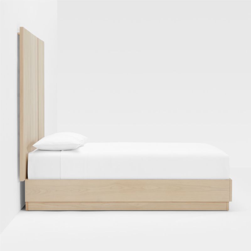 Batten White Oak Queen Plinth-Base Bed and Panels