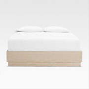 Batten White Oak Queen Plinth-Base Bed