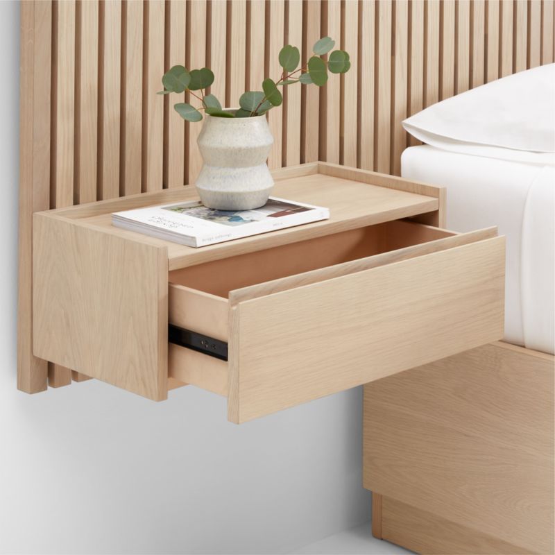 Batten Oak Queen Plinth-Base Storage Bed