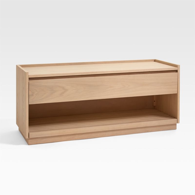 Batten White Oak Storage Bench