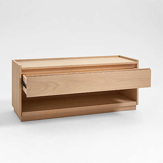 Batten White Oak Storage Bench