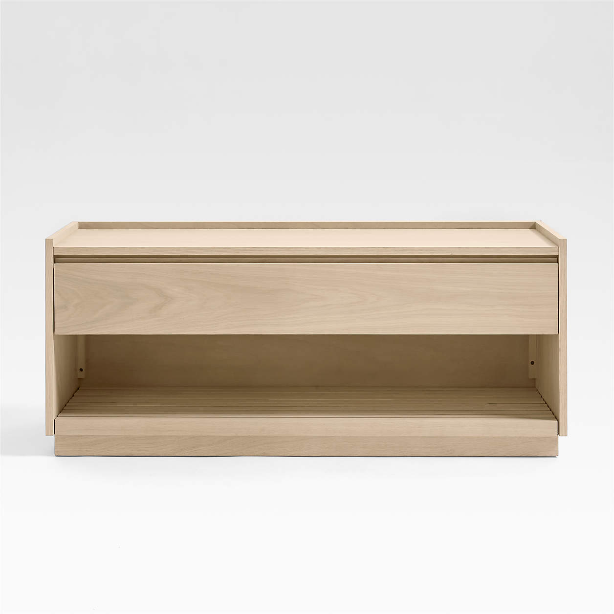 Batten White Oak Storage Bench + Reviews Crate & Barrel Canada